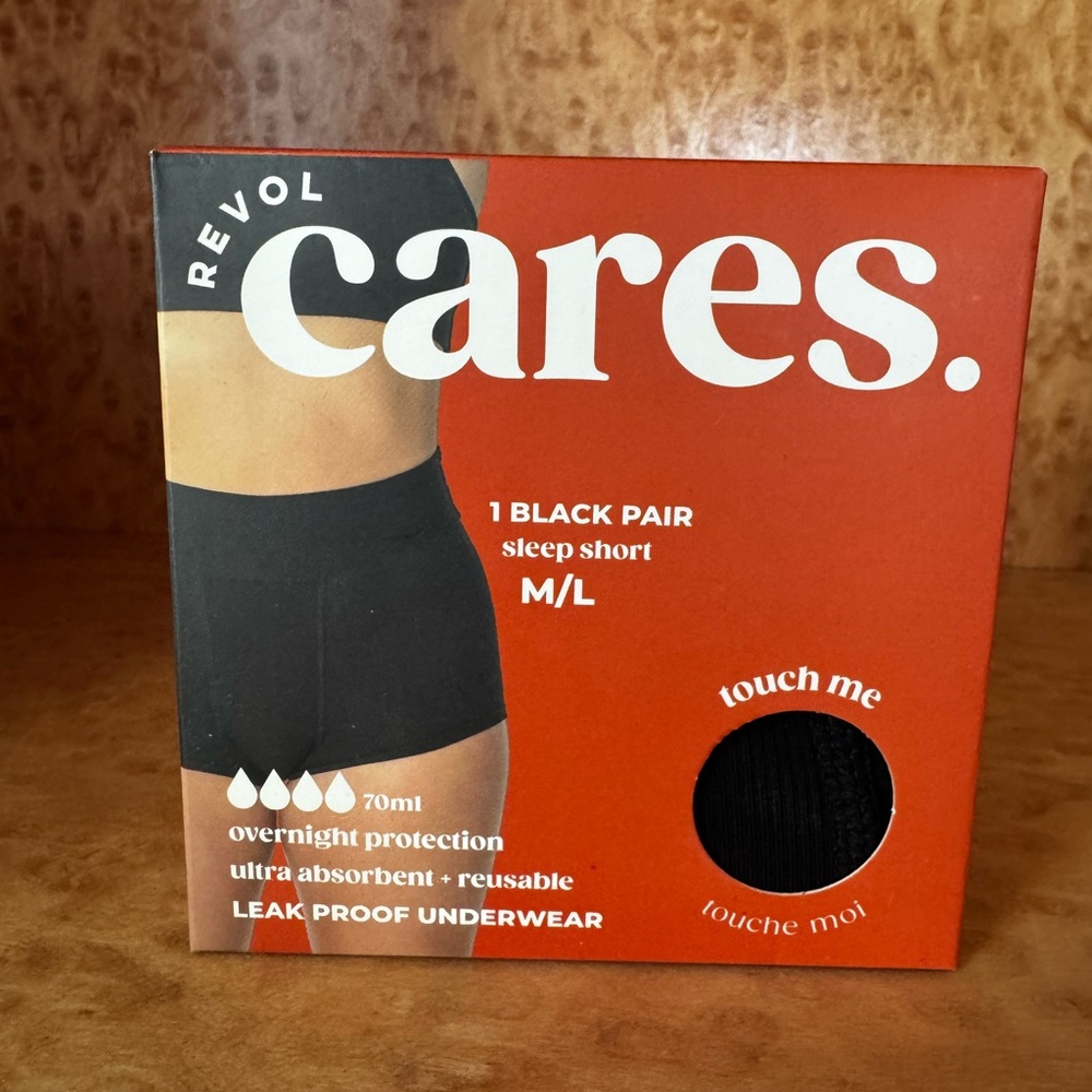 REVOL CARES Sleep Shorts Leak Proof Underwear- L / XL NWT